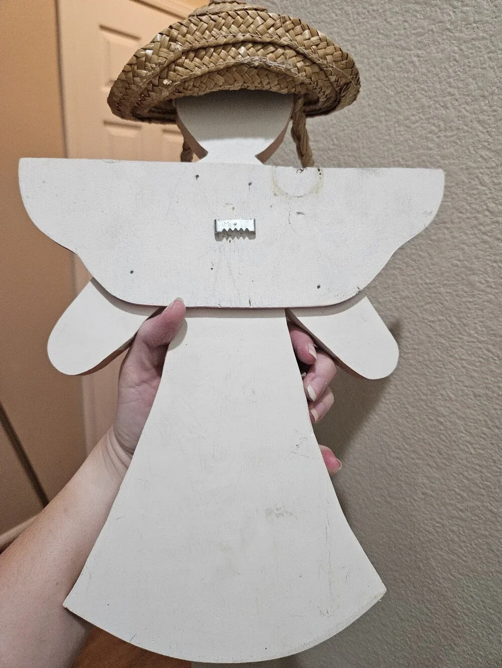 Handcrafted Pink & White Angel Wall Decor